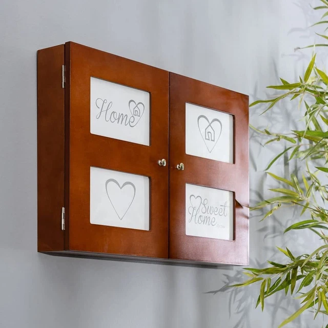 Copertura Per Contatore Elettrico In Legno Massello Con Porta Scorrevole – Decoro Per Interni Con Ganci E Ripiano
