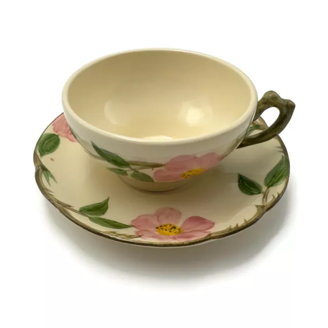 1950's Franciscan DESERT ROSE Pattern Coffee Tea Cup And Saucer Made In U.S.A.