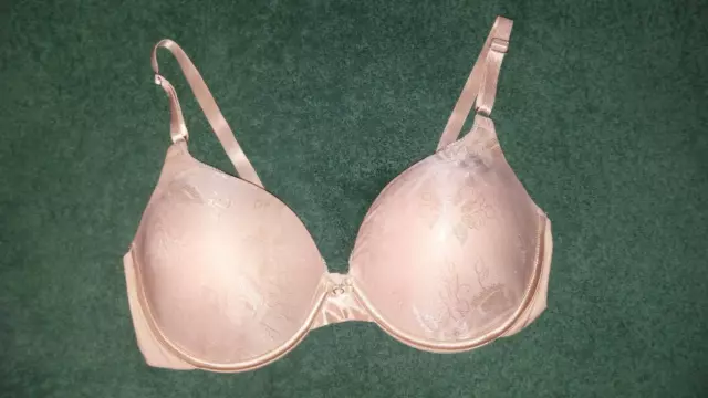 Lily Of France Ego Boost Push Up Bra 36D Beige Nude Convertible Strap Add-A-Size