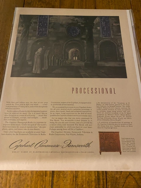 Vintage 1943 Capeheart Phonograph Radio Processional ad