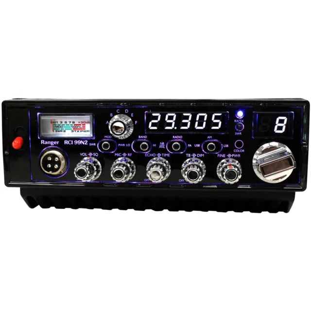 Ranger Rci-99N2 200W 10 Meter Radio Am/Usb/Lsb Counter Color Changing Display