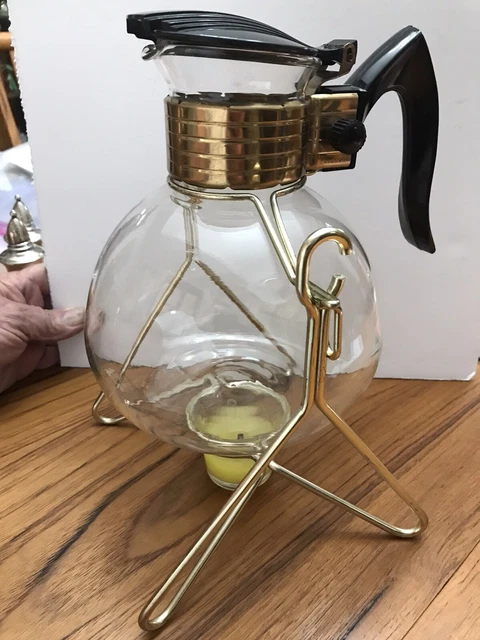 Vintage Cory Clear Glass Coffee Pot Carafe Server Art Deco