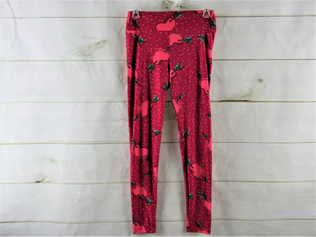 LuLaRoe Leggings Pink with Hearts Size Adult OS