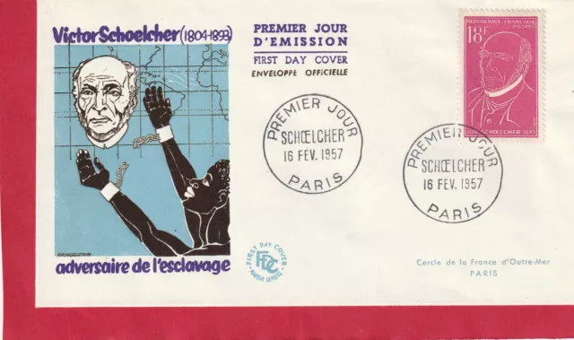 ENVELOPPE  1er JOUR- FDC : 1957  VICTOR SCHOELCHER