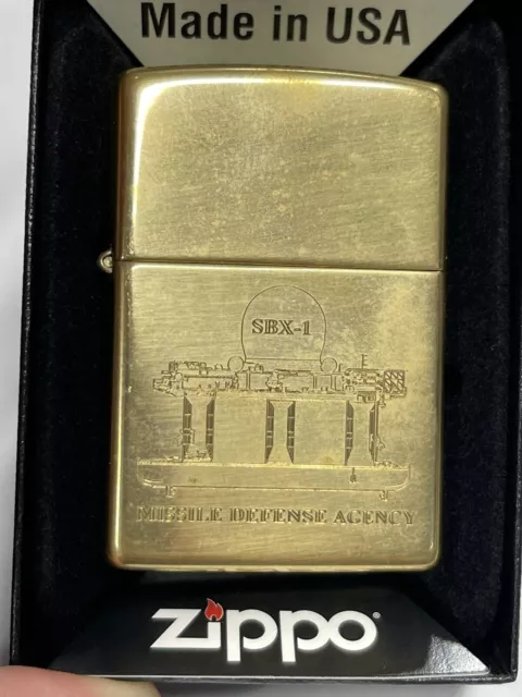 Zippo 2011 Missile Defense Agency Sbx-1 Brass Lighter Unfired In Box C461