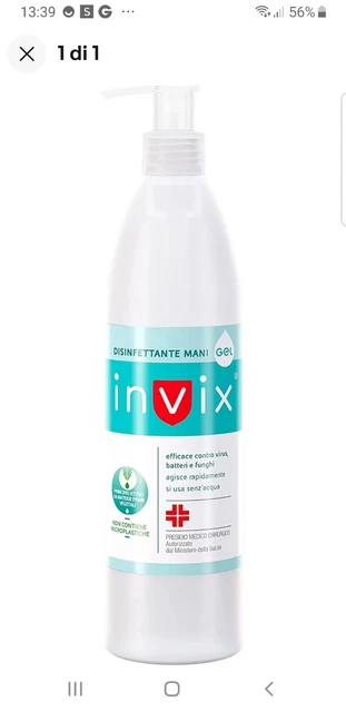 Disinfettante Gel igienizzante Mani 500 ml antibatterico erogatore PROPOSTE Acqu