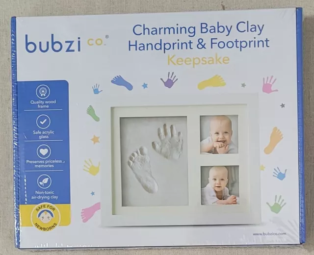 NEW/SEALED Bubzi Co Clay Handprint/Footprint Photo Frame Kit ~ Keepsake