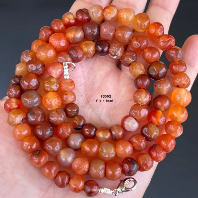 Rare Ancient FUNAN PRE-ANGKOR Carnelian Beads Necklace #F3502