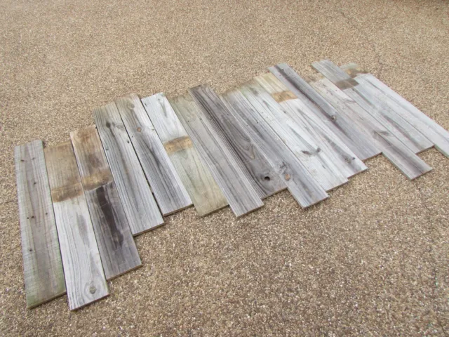 Reclaimed Old Fence Wood Boards 36" Weathered Barn Wood 25 Planks Wainscoting