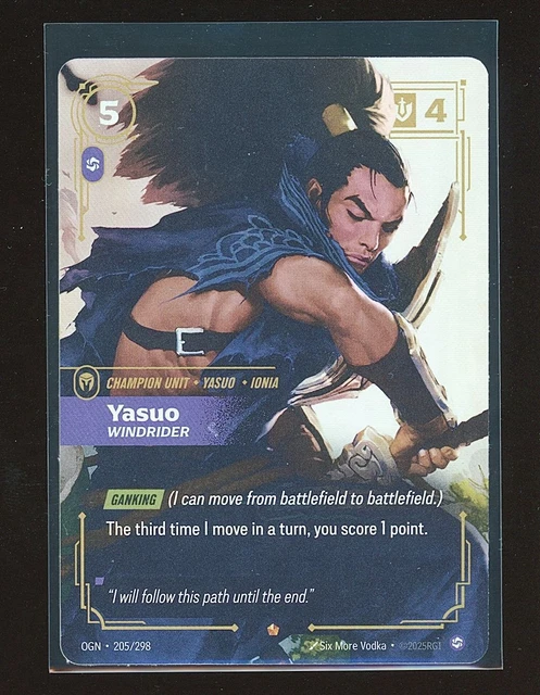 RIFTBOUND: LEAGUE OF Legends Origins English Ver. Yasuo Windrider 205 ...