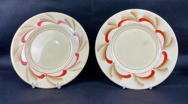 2 X Myott Sons & Co. Hand Painted Trios - 1930's - Rare Pattern 3