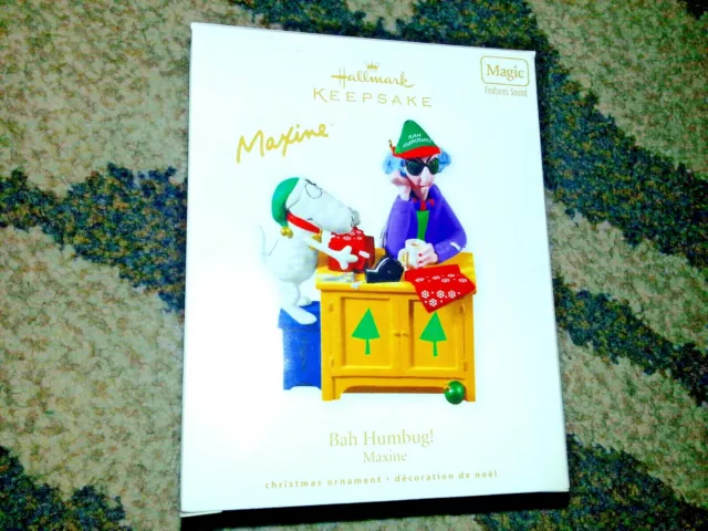 Hallmark Recuerdo 2010 Bah Humbug Maxine Y Floyd Navidad Ornamento Sonido Nuevo