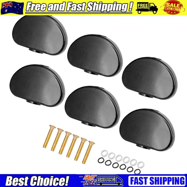 6Pcs Guitar Tuning Pegs Buttons Tuning Key Replacement with Golden Srews (Black)