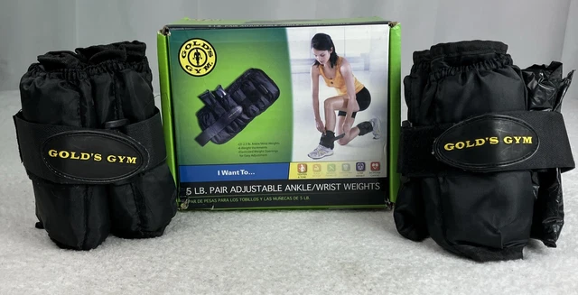 GOLDS GYM 5 LBS Pair Adjustable Ankle Wrist weights Hook and loop strap 17.97 PicClick
