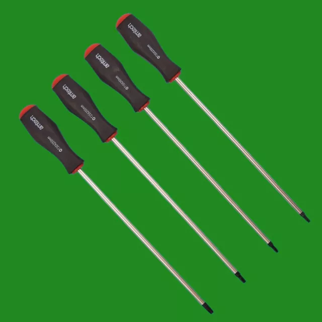 4pc 250mm Largo Alcance Resistente Torx Screwdrivers Magnético Puntas T15 T20