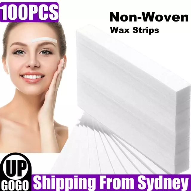 100Pcs Pre-Cut Strips Pack Non Woven Disposable 70gsm Wax Waxing Papers Cut New