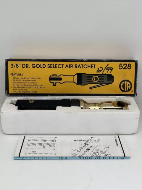 Vintage Columbia International Air CIA-528 Air Ratchet 3/8 DR. GOLD RARE - NEW