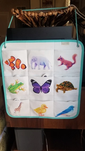 LOVEVERY Quilted Critter Pockets Wall Hanging Play Kit Match Animals Incomplete