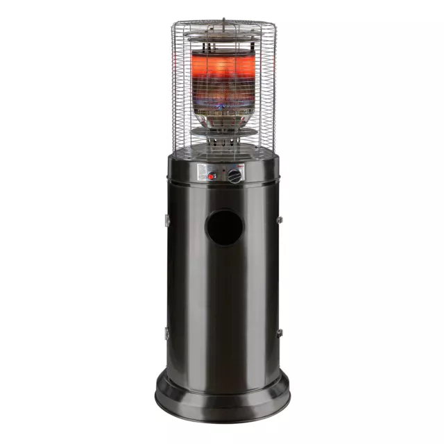 Terrassenheizstrahler Santorin 5 - 10 kW 360° Heizstrahler Heizpilz schwarz