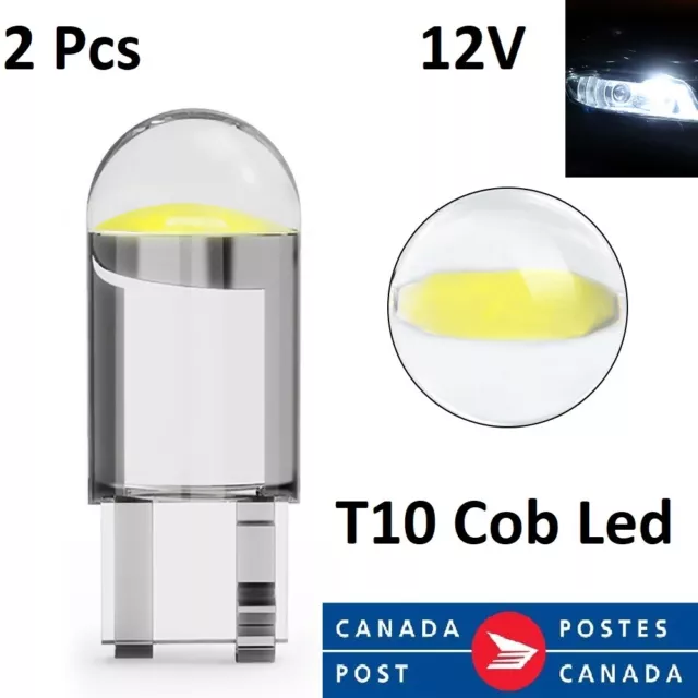 2x T10 LED COB 6000K White W5W 168 Car Interior Dome Reading Map Marker Light