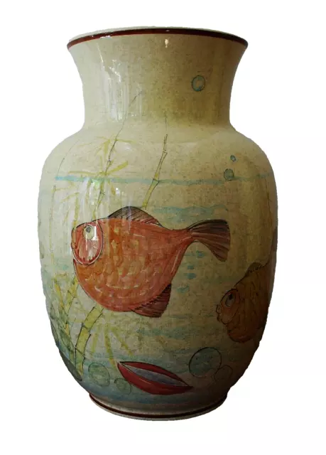 Grand vase villeroy & boch vintage 1970 « japonisant »poissons "Collector"