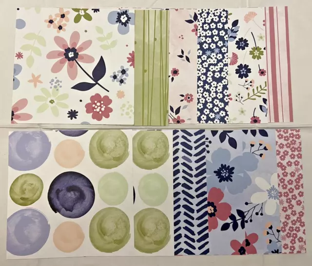 Lote de hojas de papel con flores de estampado de papel de 6"" x 6"" DSP-12 - floral