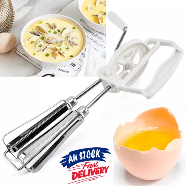 Cooking Tool whish hand Egg Beater Stainless Steel Egg mixer rotary New