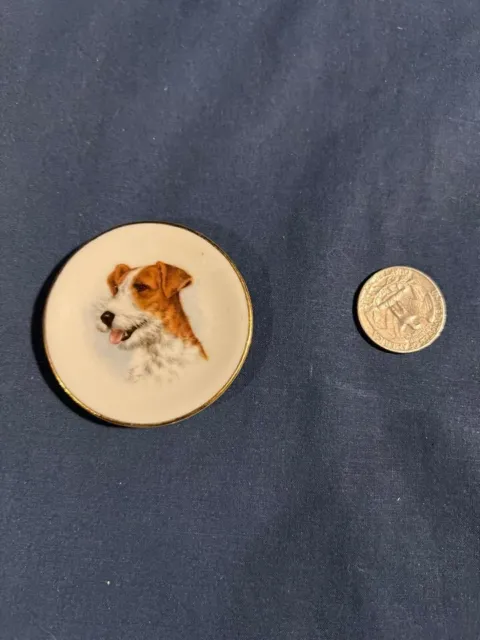 Porcelain Tan & White Jack Russell Terrier Vintage Mini Plate