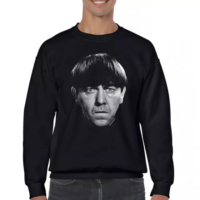 Moe The Three Stooges Sweatshirt 3 Cassic Curly Larry Shemp Slapstick Crewneck