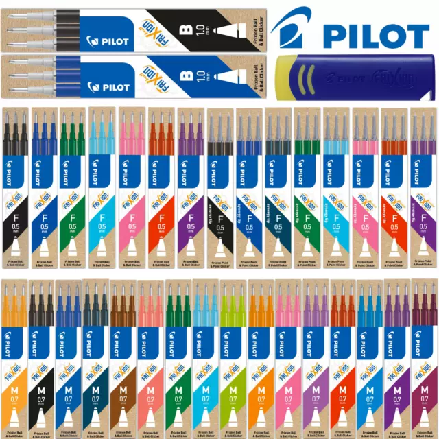 Pilot FriXion Ball Clicker Point Erasable Rollerball Pen Refills Various Colours