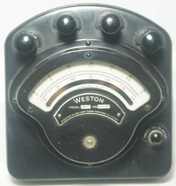 Vintage Weston Electrical Instruments Co Small DC 30 Voltage Amp Meter #280 #2