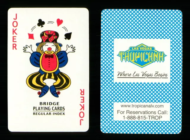 1 x Joker Playing card Casino Tropicana Las Vegas Nevada USA r ≠ P0163