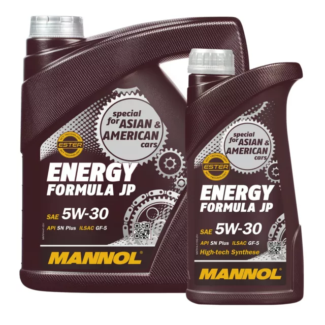 5 (4+1) Litro Mannol 5W-30 Energia Formula JP Olio per Hyundai, Toyota, ECC