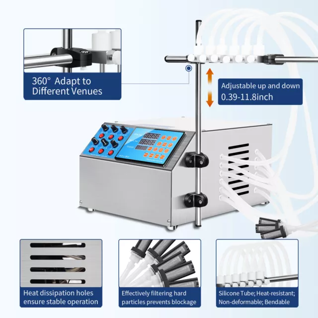 Commercial Electric Filler 500W Stainless Steel 6-head Liquid Filling Machine