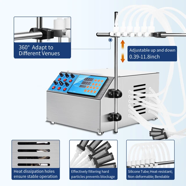 Stainless Steel Electric Filler 20-50 Cans/min 6-Head Liquid Filling Machine