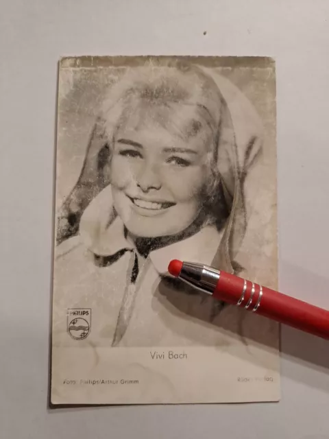 Vivi Bach, Alte Autogramm/Starpostkarte, Rüdel, 60er Jahre.