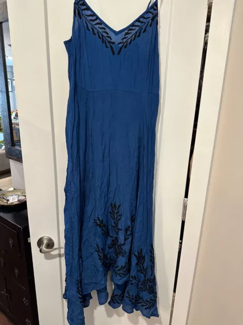 plenty by tracy reese Blue W Black Embroidery dress Size 6 NWT