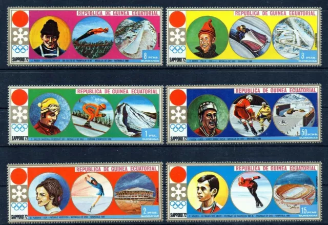 Republica de Guinea Ecuatorial año 1972 deportes Sapporo sellos nueva