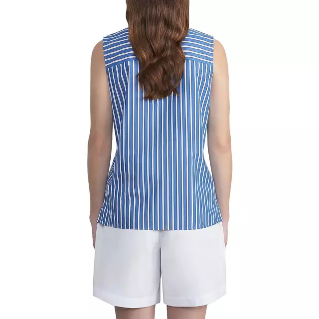 LAFAYETTE 148 NEW York Womens Blue Striped Collared Button-Down Top L ...