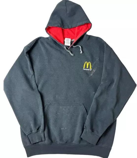 McDonald’s Vintage I’m Lovin’ It Gildan Adult Hoodie Sweatshirt Black Pullover M