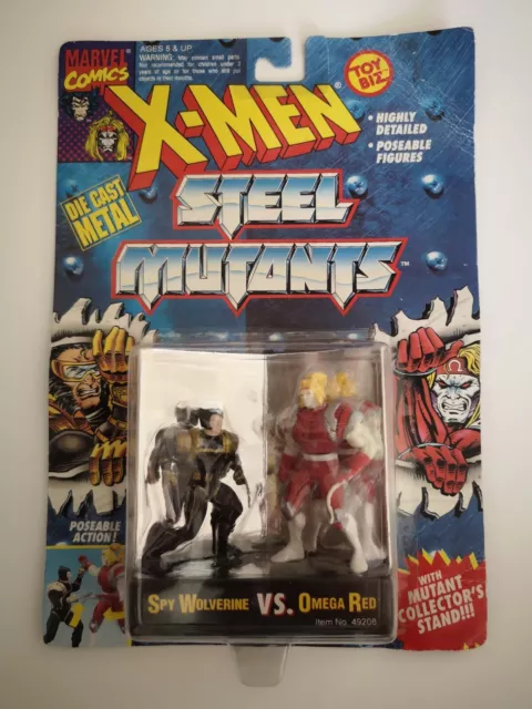 Toy Biz Marvel X-MEN STEEL MUTANTS Die-cast figures SPY WOLVERINE VS OMEGA RED