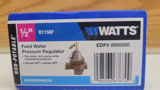 WATTS B1156F Pressure Regulator,1/2 In,10 to 25 psi BRAND NEW