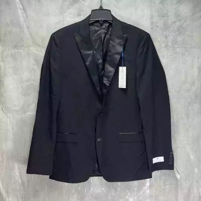 RYAN SEACREST DISTINCTION Black Slim-Fit Stretch Long Tuxedo Jacket SZ 40 3