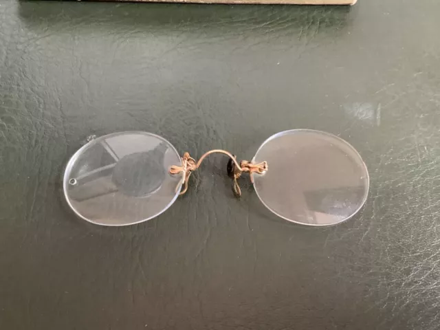 VINTAGE  GOLD PLATED PINCE-NEZ SPECTACLES good condition sold without the box