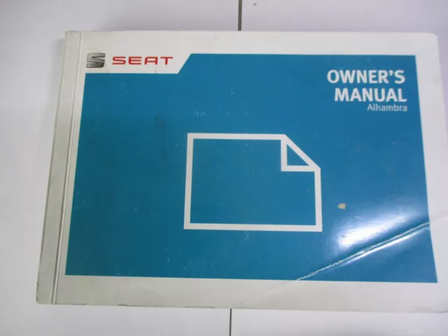 SEAT Alambra car owners manualprinted 11/2016.