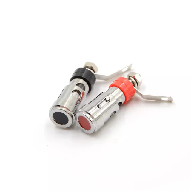 2pcs Speaker Audio AMP Terminal Binding Post Spring Loaded Type Nickel PlateS_bj