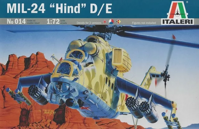 Italeri 014 1/72 Scale Model Helicopter Kit Russian Mil-24 Hind D/E Mi-24