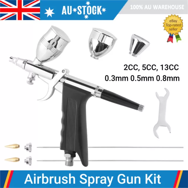 Airbrush Kit w/ Professional Air Compressor 3L Tank 3 Dual Action Air Brush  Gun