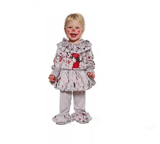 Carnevale Halloween Vestito It Pennywise Clown Pagliaccio Prima Infanzia Neonato