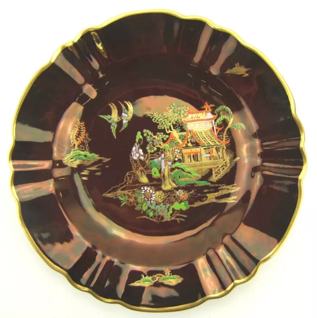 Carlton Ware Rouge Royale Plate - Pagoda Design -  Made in England.